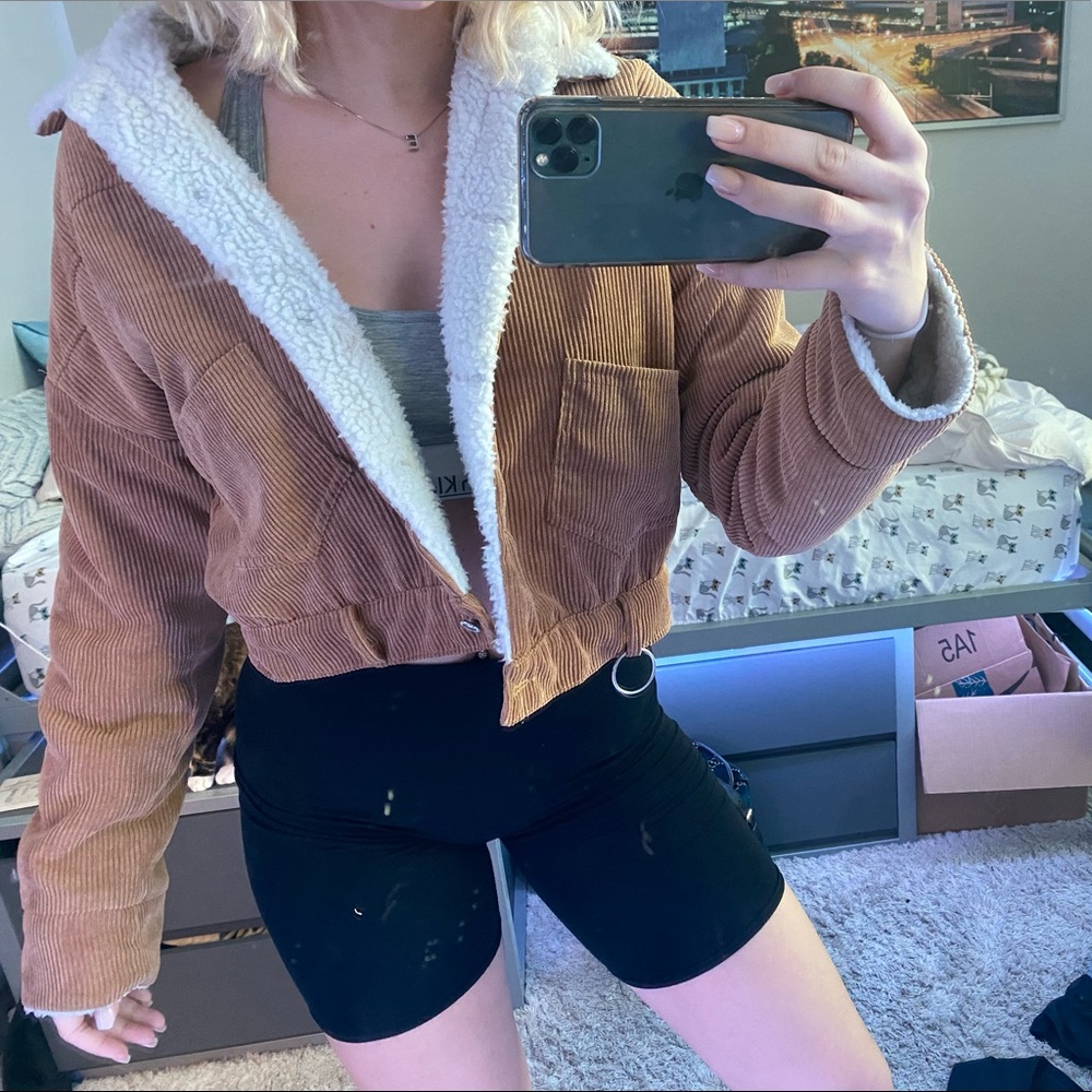 Corduroy fleece lined jacket